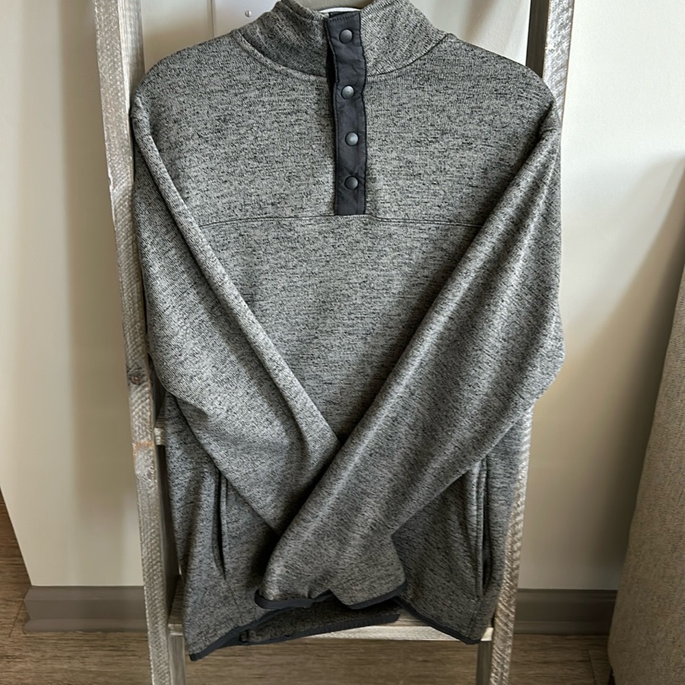Grey 1/4 snap sweater